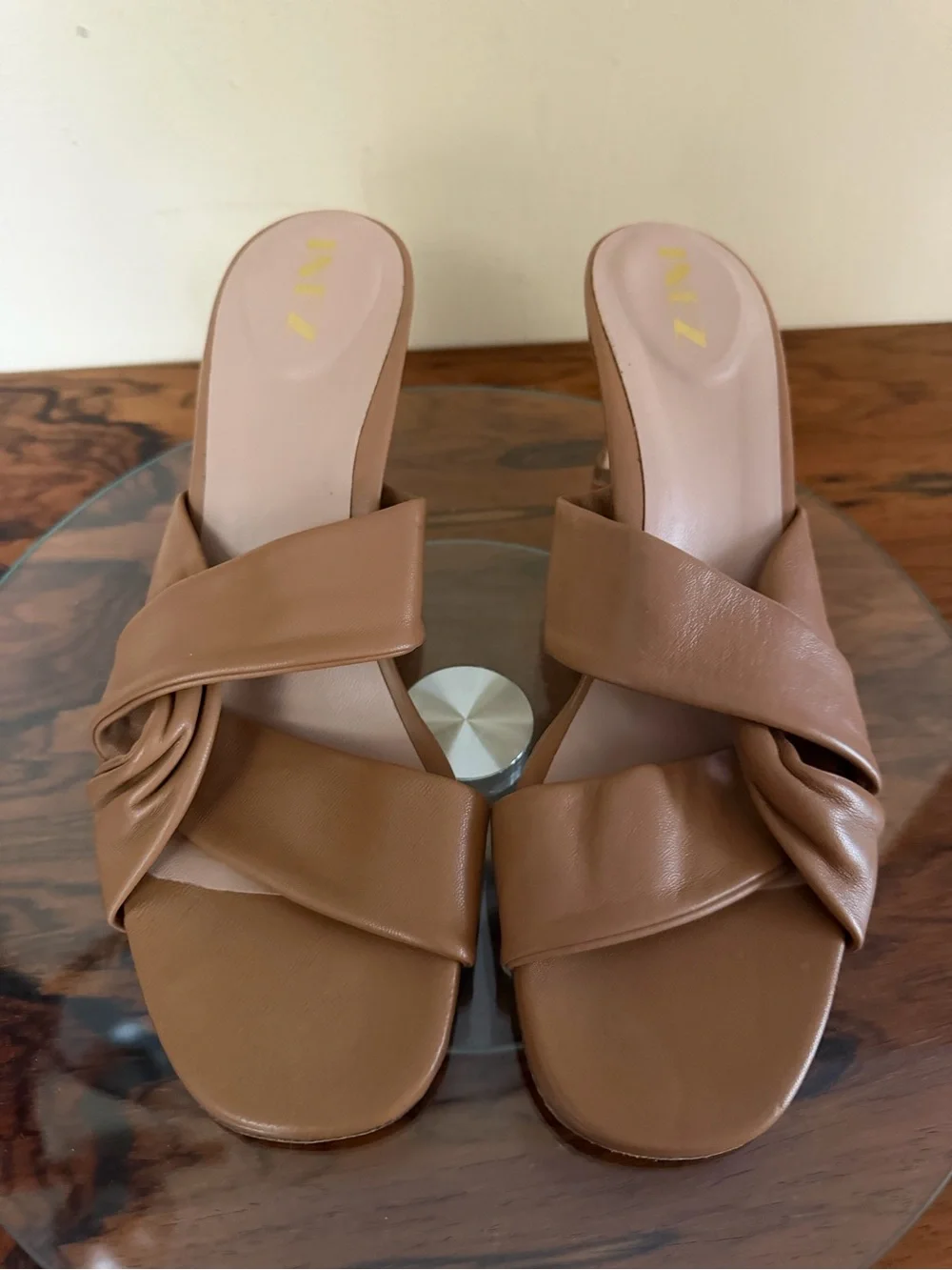 Inez Isa Heel slides in Cognac Nappa size 7 M